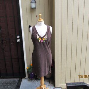 #696  NEW WOMAN'S BROWN SUMMER DRESS BY MODA INT'L  (SIZE LARGE)